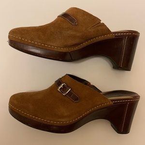 Cole Haan Brown Suede Clogs Mules Sz 9